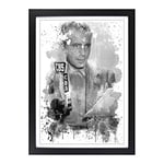 Big Box Art Humphrey Bogart V3 Framed Wall Art Picture Print Ready to Hang, Black A2 (62 x 45 cm)