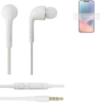 Earphones pour Apple iPhone 14 Plus in ear headset stereo blanc