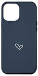 iPhone 12 Pro Max Navy Blue - Simple Cute Elegant Hand Drawn Heart Case