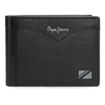 Pepe Jeans Jacket Portefeuille Horizontal avec Porte-Monnaie Noir 11 x 8 x 1 cm Cuir by Joumma Bags, Noir, Talla única, Portefeuille Horizontal avec Porte-Monnaie