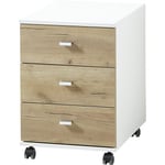 Caisson de bureau moderne chêne/blanc Pietro Chêne GW-LIONI : caisson