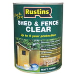 Rustins FSCL5000 Quick Dry Shed and Fence Clear Protector 5 litre