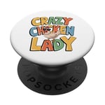 Crazy Chicken Lover Hen Mom, Farm Fresh Eggs Farmer PopSockets PopGrip Adhésif