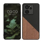 Case for Xiaomi 13T 13T Pro with Bumper and Wood Carbon Fiber Back 