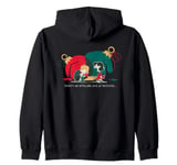 Peanuts Xmas Sally Schroeder Mistletoe Kiss Piano Christmas Zip Hoodie