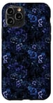 Coque pour iPhone 11 Pro Panther & Midnight Florals, Dark Moody Pattern Design