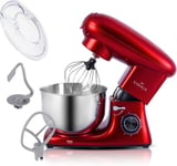 KARACA Multichef Kitchen Machine, Electric Stand Mixer Red 1400W, 6 Speed...