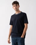 BOSS Green Tee 5 Mens Logo Collar T-Shirt - Dark Blue - Size Large