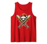 Baseball Bat Ball Player Team Christmas Hat Xmas Tank Top