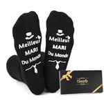 Sunia Cadeau Fete des Peres,Chaussette Homme Humour,Chaussettes Antidérapantes pour hommes,Idee Cadeau Fête des Pères Anniversaire,Cadeau Rigolo Humoristique,Cadeau Papa Grand Pere Son Mari Ado Garçon