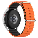 22 mm universellt dubbelfärgat klockarmband i silikon - Orange / Svart Orange