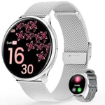 RifePhi 2024 Montre Connectée Femme avec Appel Bluetooth,1,39'' HD Smartwatch, SpO2/Cycle Menstruel/Moniteur de Sommeil/IP68/Cardiofréquencemètre Tension/100+ Modes Sport pour iOS Android