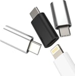 Adaptateur Lightning Femelle Vers Usb C Mâle (Lot De 3)Pour Iphone16 15 Pro Pour Apple Câble Jack Type C Chargeur Pr Connecteur Chargeur Pour Ipad 10 Air4 Accessoire Voiture Compatible Avec [X977]