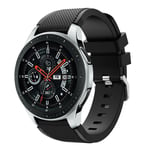 Samsung Galaxy Watch (46mm) tvilli pintainen joustava silikooni vaihdettava ranneke - Musta