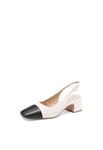 QUEEN HELENA Chaussures élégantes à talons bas avec bracelet femme ZM9701, Blanc PU, 35 EU