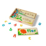 Melissa & Doug Spanish See & Spell Educational Language Learning Toy, Early development & activity toys, Puzzle, Wooden puzzle, Gift for 3 year old boy or girl