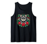 Roses Flowers York Chocolate Cat Tank Top