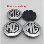 4 st Mg Logotyp 56mm 60mm Bilhjul Center Cap Navkapsel Harts Emblem Dekal Sticker Styling Tillbehör, 56mm Silver Cap