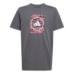 adidas Boy's CAMO Box Junior Boys Tshirt, Grey Five, 11-12 Years