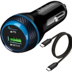 Chargeur de USB C voiture-45W PPS PD Chargeur Voiture Super Rapide QC3.0 Adaptateur Compatible pour Samsung S21 S20 Ultra/Plus / Note20 / S10, LG