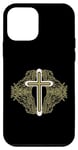 Coque pour iPhone 12 mini Croix simple Ailes d'ange Jésus Crucifix Hallowen