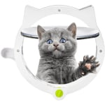 Porte pour Chat, Porte à Chatière Magnétique 4 Modes De Verrouillage Porte pour Chat, Adorable Forme de Chaton, Automatique en Sûre pour Portes