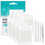 Pimple Patches Spot Patches Pimple Patch Hydrocolloid Treatment Invisible Blemish Stickers Dots Spots Acne Patch Effectively Calms & Relieves Acne (264 PCS+Tool Set)