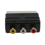 Fiche Péritel Mâle À 3 Adaptateur Av Femelle Rca Adaptable Pour Dvd Playstation 4 - Utilisé Pour Convertir D'une Connexion Phono À 3 Entrées À Une Connexion Scart