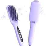 LANDOT Hair Straightener Brush Heated Straightening Brush: Negative Ion Hot Hair Brush Straightener for Smooth Frizz-Free Hair - Dual Voltage Ceramic Straightening Brush Christmas Gifts for Women