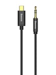 Yiven Audiokabel USB-C mini jack 3,5mm, 1,2m - Svart