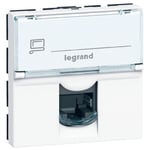 LEGRAND Prise RJ 45 informatique-téléphone 2 modules Mosaic blanc avec enjoliveur blanc