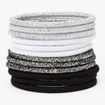 Claire's Black & Grey Lurex Hair Ties - 12 Pack