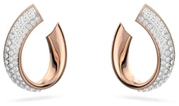 Swarovski 5636448 Exist Rose-Gold Crystal Set Hoop Earrings Jewellery