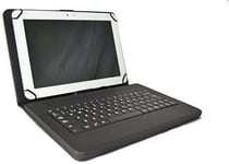 theoutlettablet® Étui avec clavier amovible en espagnol Type-C (avec lettre Ñ) compatible avec tablette Blackview Tab8 / Tab9 / Tab10 / Tab10 Pro 10,1" / Tab11 10,3" / Tab12 Noir