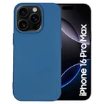 Maxter Coque iPhone 16 Pro Max Bleu Foncé - Coque de Téléphone en Silicone - Coque de Protection Antichoc - Phone Case