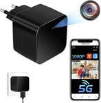 Caméra Espion WiFi 5G,Mini Caméra Cachée Chargeur USB sans Fil 1080P HD Détection de Mouvement Caméra de Surveillance Tuyasmart APP Contrôle