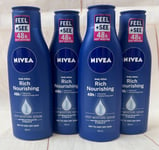 NIVEA Rich Nourishing Deep Moisture Body Lotion, Dry to Very Dry Skin 4 x 250ml