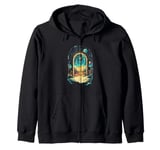 Cosmic Desert Portal Design for Dreamers and Stargazers Zip Hoodie