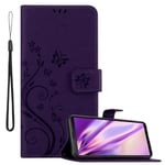 Fodral till Sony Xperia 10 III Fodral i DARK LILAC FLORAL Etui Fodral Fodral Skydd Blommig plånbok