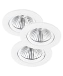 Fremont downlight med 12° tilt, IP23, dimbar LED 2700 345lm, pakke 3