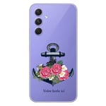 Coque galaxy A14 5G ancre et fleur personnalisee