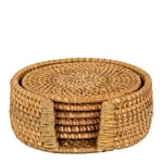 Ziczac - Rattan glassbrikke 6 stk i stativ beige