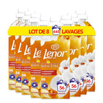 Lenor Adoucissant Linge, 448 Lavages (8x56), Fleur de Cerisier, Collection Bien-être Avec Une Touche d’Huile Essentielle, Formule Fraîcheur Ultra Concentrée, Fabriqué en France