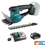 Makita DUM111RTX 18v LXT Cordless Grass Shears Inc 1x 5.0Ah Battery with Hedg...