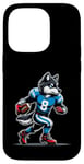 Coque pour iPhone 14 Pro Wolf Football américain pour garçons