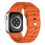 Bracelet de sport compatible avec Apple Watch Ultra 2 - 49 mm, 46 mm, 45 mm, 44 mm, 42 mm, pour homme - En silicone étanche - Pour Apple Watch 10 9 8 SE 7 6 5 4 3 Ultra - Orange