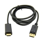 DisplayPort / HDMI kabel 1.8 m. - svart