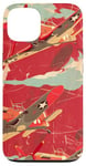 Coque pour iPhone 13 Rouge moderne Paisley Vintage WWII Flying P40 Tiger Warbird