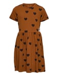 Basic Hearts Ss Dress Tencel™ Dresses & Skirts Dresses Casual Dresses Short-sleeved Casual Dresses Orange Mini Rodini