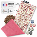 Chill&Rest - Bouillotte Micro-Onde fabriquée en France - Coussin Chauffant cervicales - Bouillotte cervicale et épaule - Regles douloureuses - Cadeau Anniversaire Femme - Rose - La Terrazzo